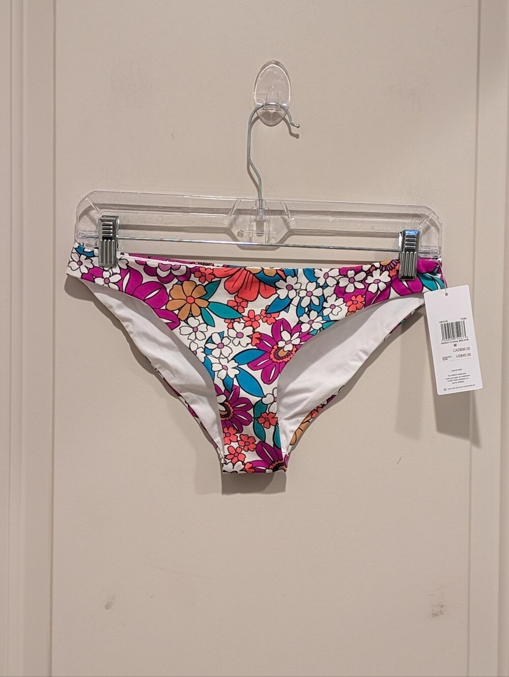 Hurley Multicolor Floral Bikini Bottoms in Pink, Blue, Orange, White